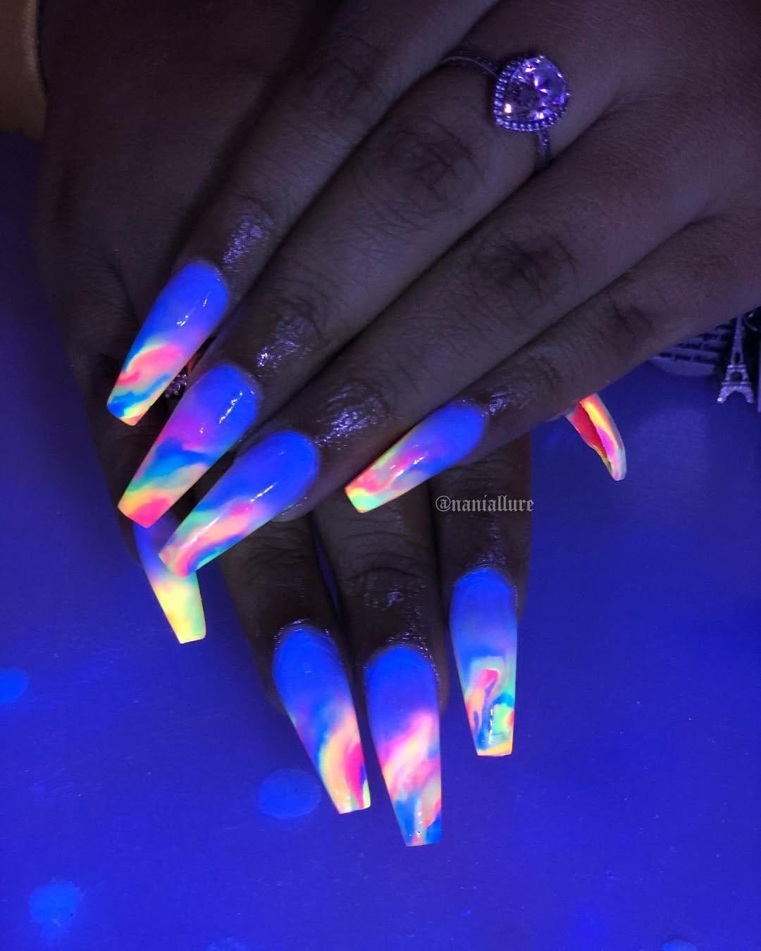 Glow-in-the-dark nail art