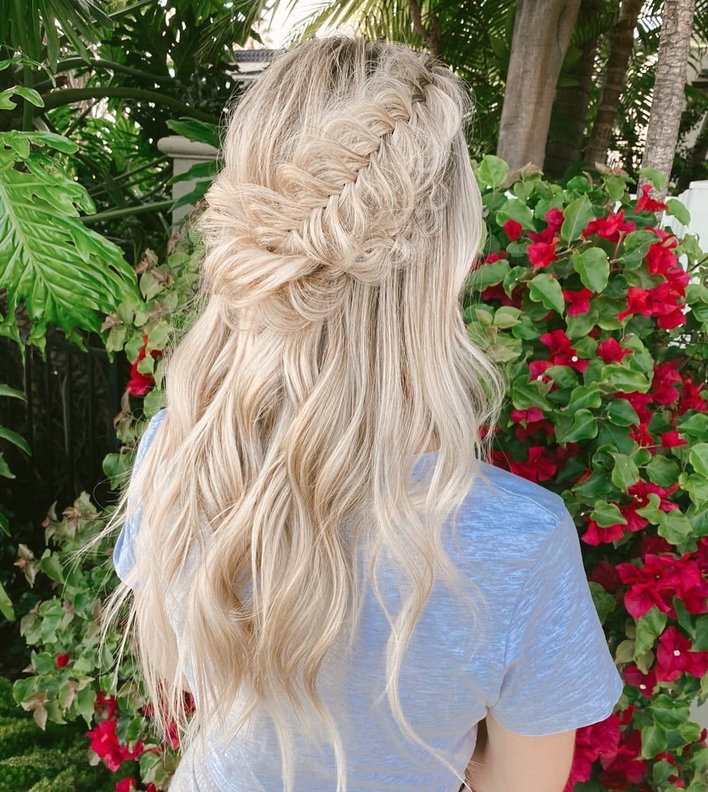 Bohemian fishtail braid with texture