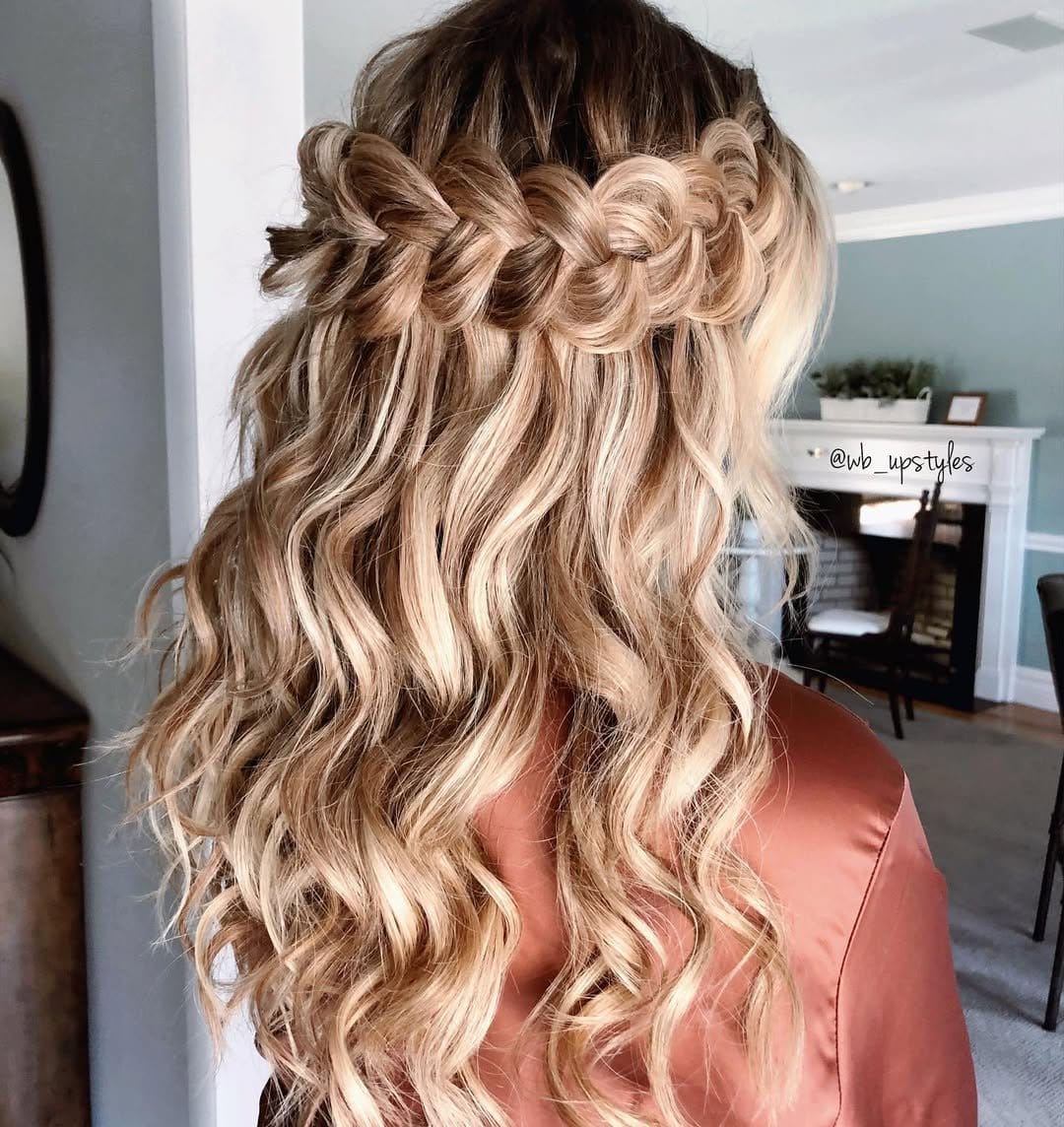 Cascading waterfall braid hairstyle