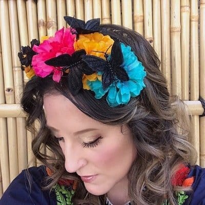 Colorful boho handmade flower crown