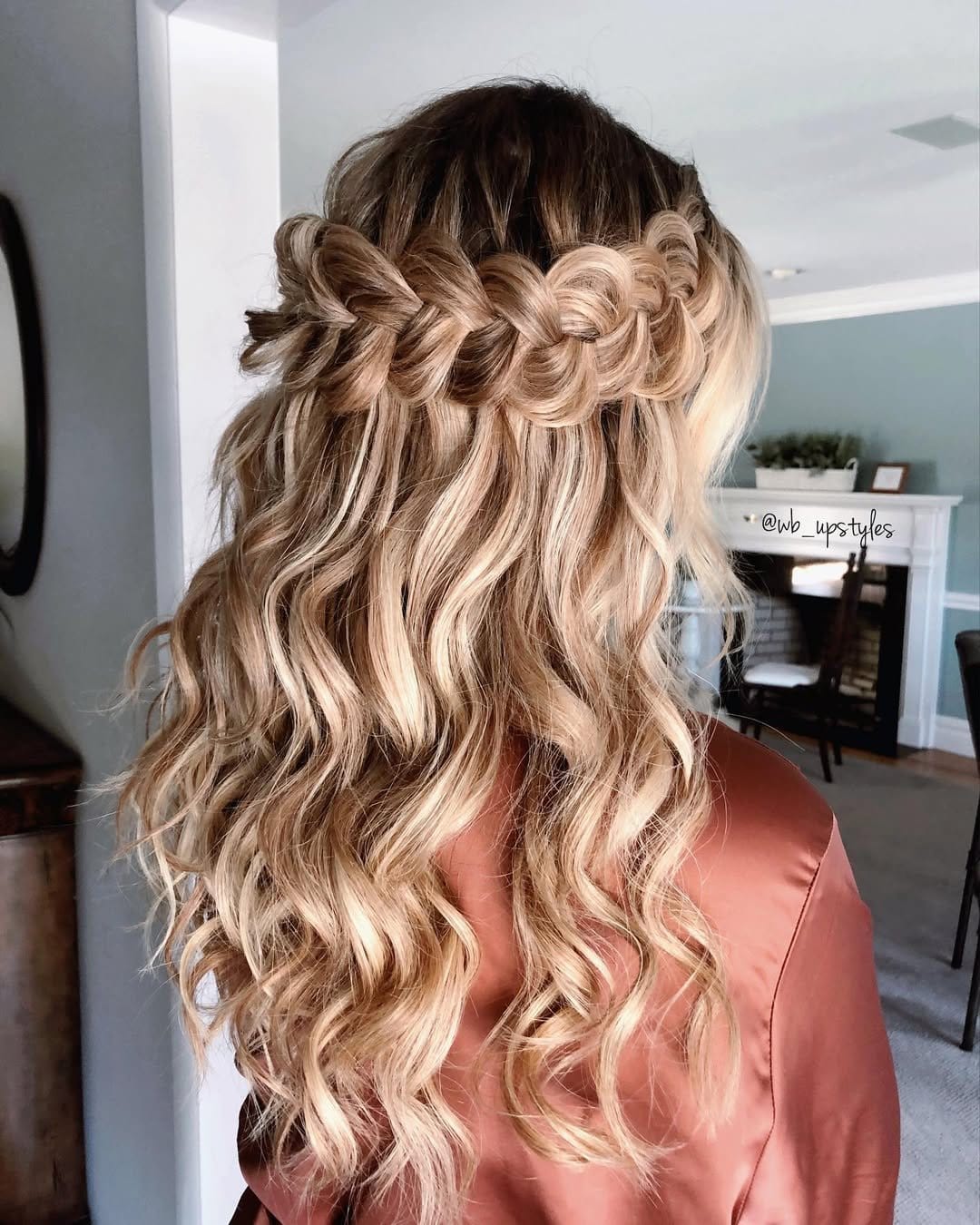 Graceful handmade waterfall braid