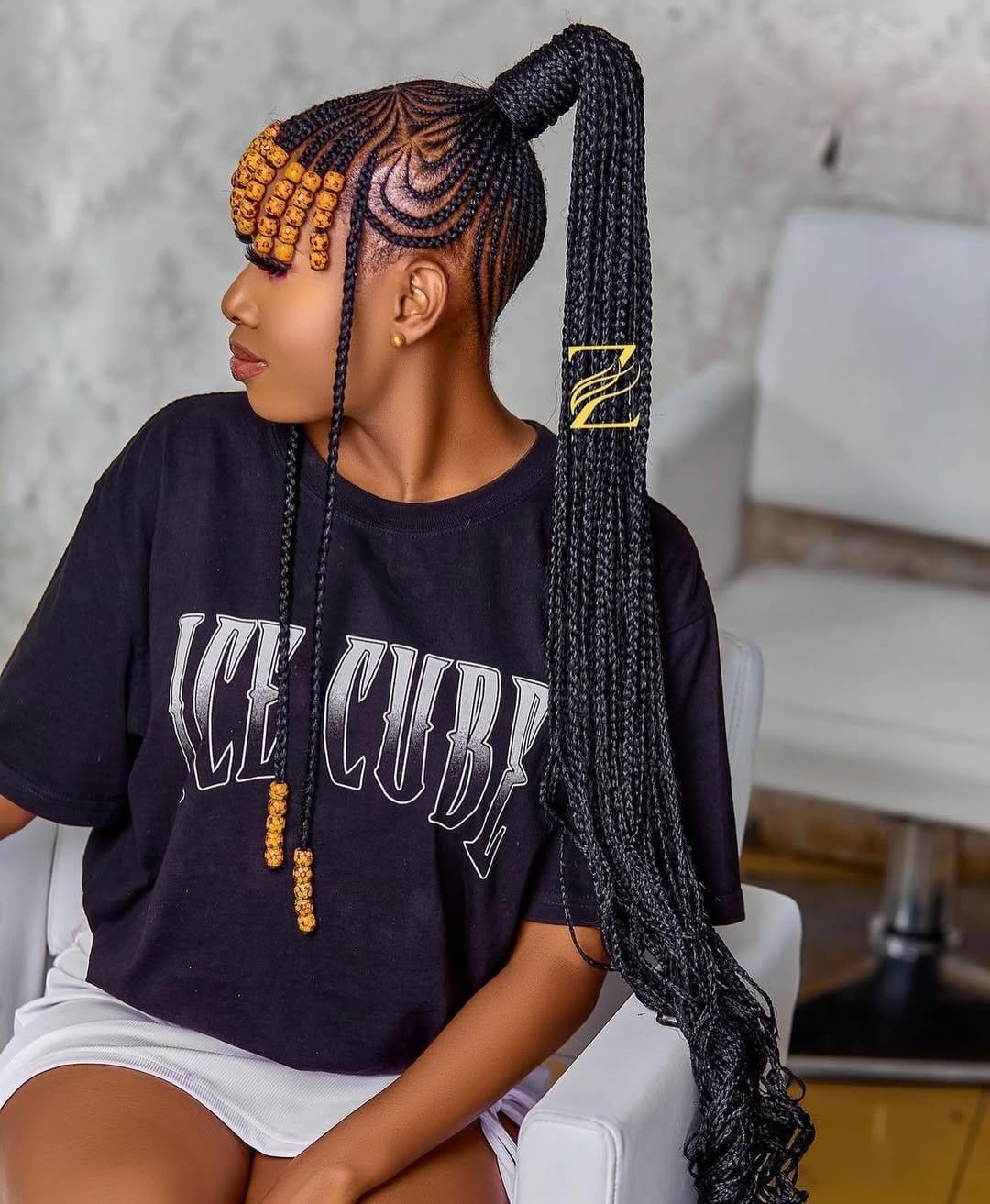 Intricate braided base ponytail