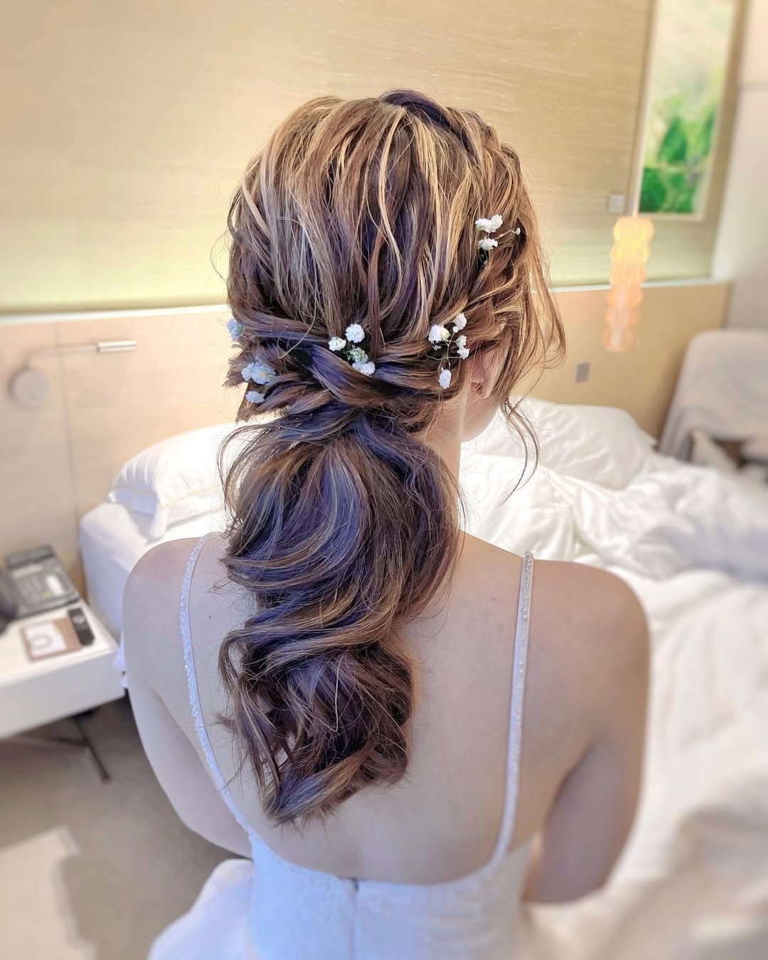 Textured handmade low ponytail