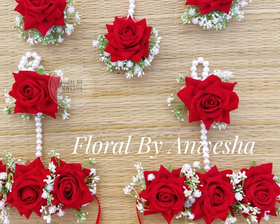 Elegant handmade floral hairband display