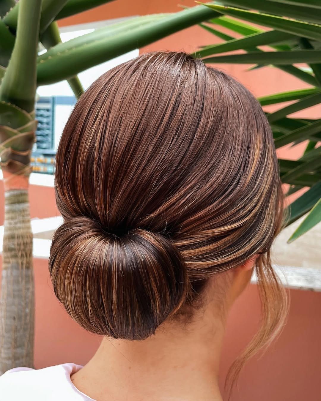 Classic chignon bun hairstyle
