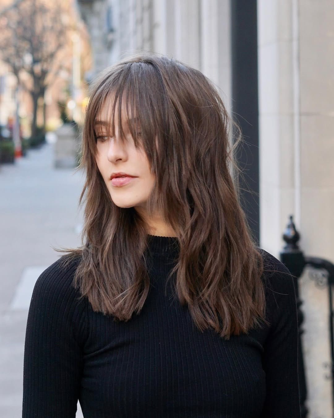 Cute DIY wispy fringe with layers