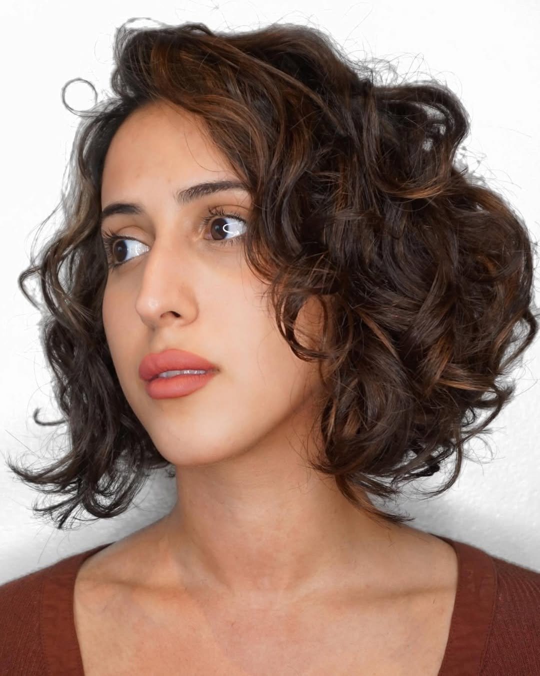 Vibrant DIY curly layered bob