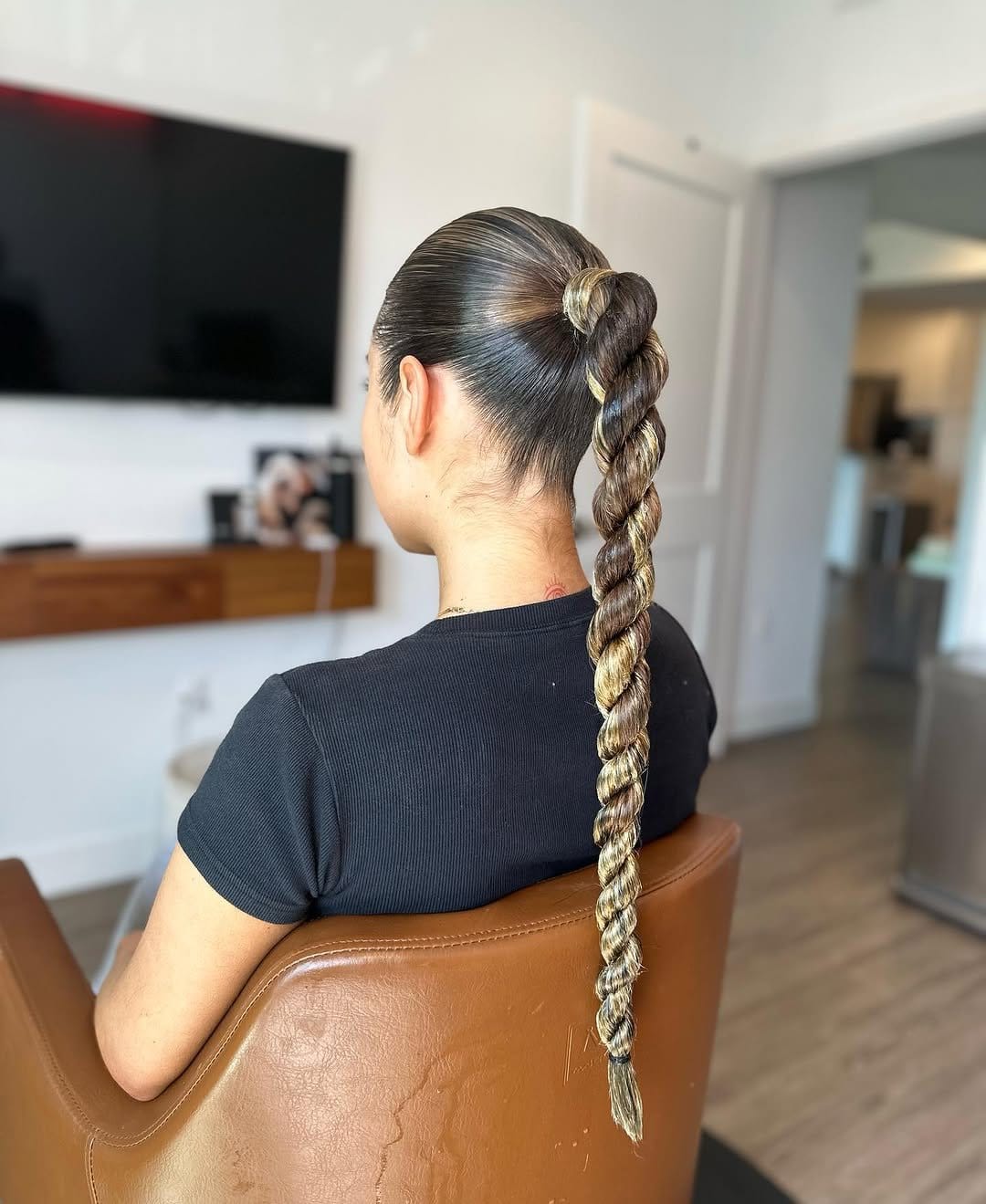 Simple yet elegant twisted ponytail