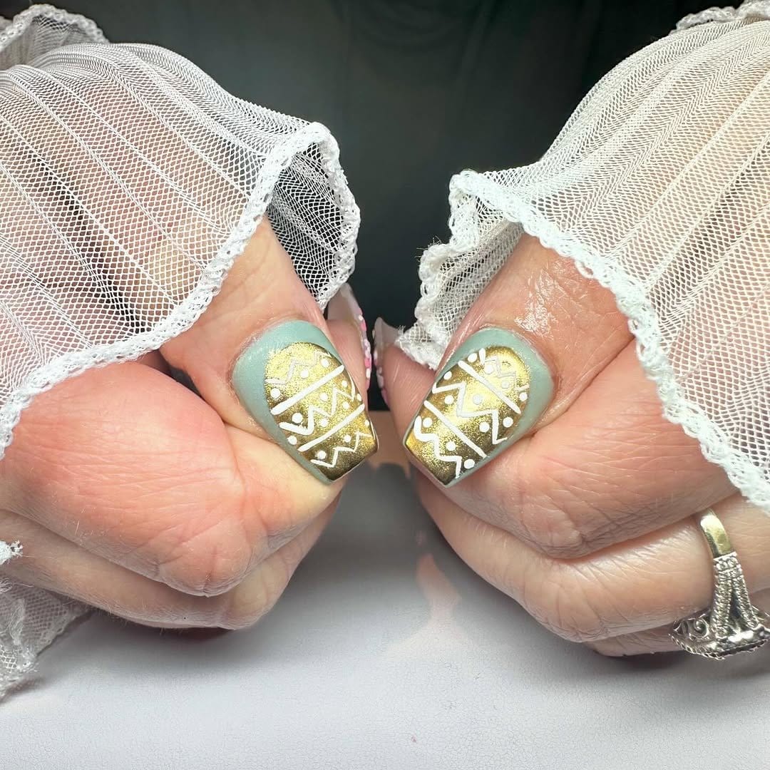 Dreamy watercolor Easter nail art