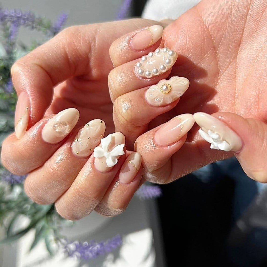 Elegant pearl nail embellishments
