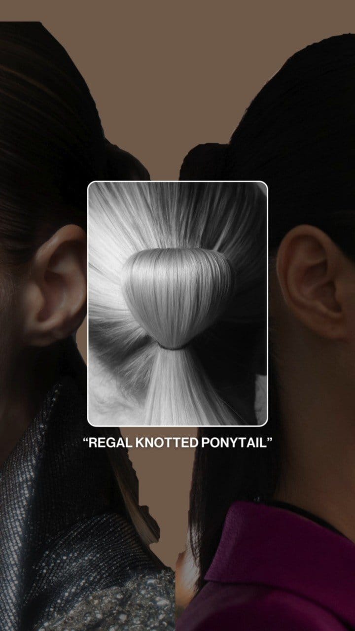 Creative knotted ponytail