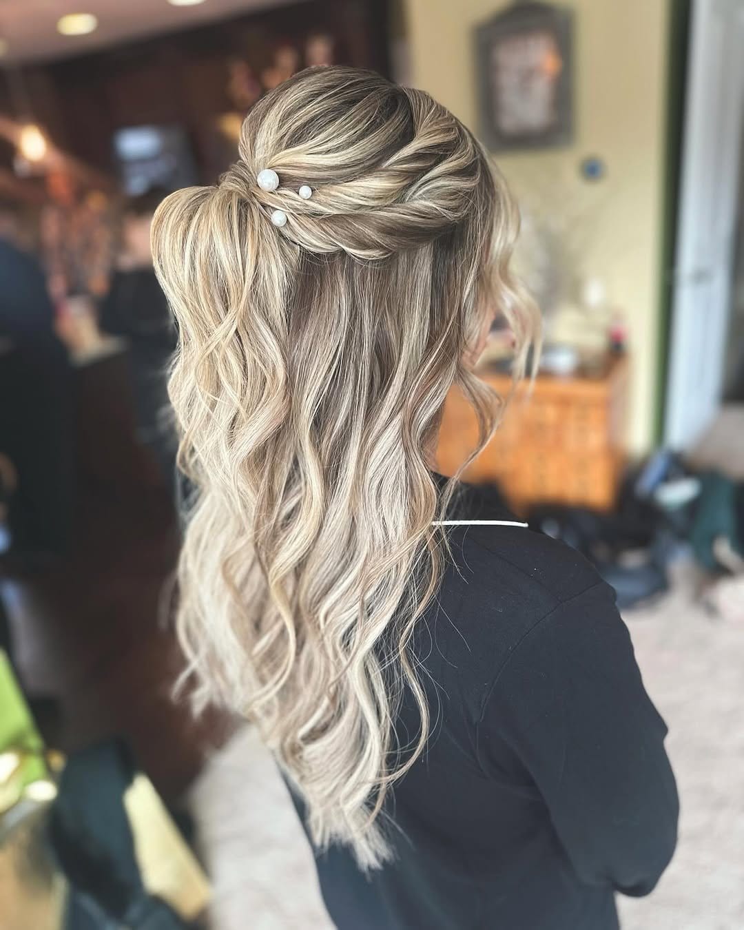 Textured top knot with volume