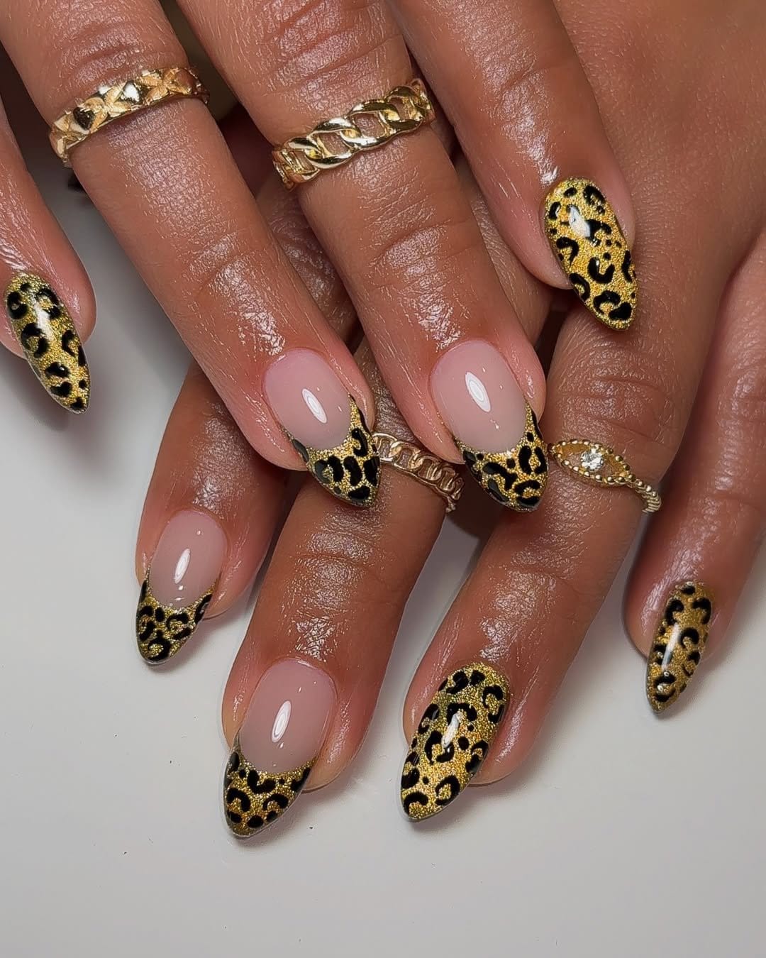 Black and lemon yellow contrast nails