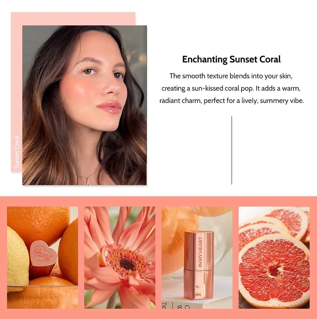 Sun-kissed coral pastel nails with shimmer