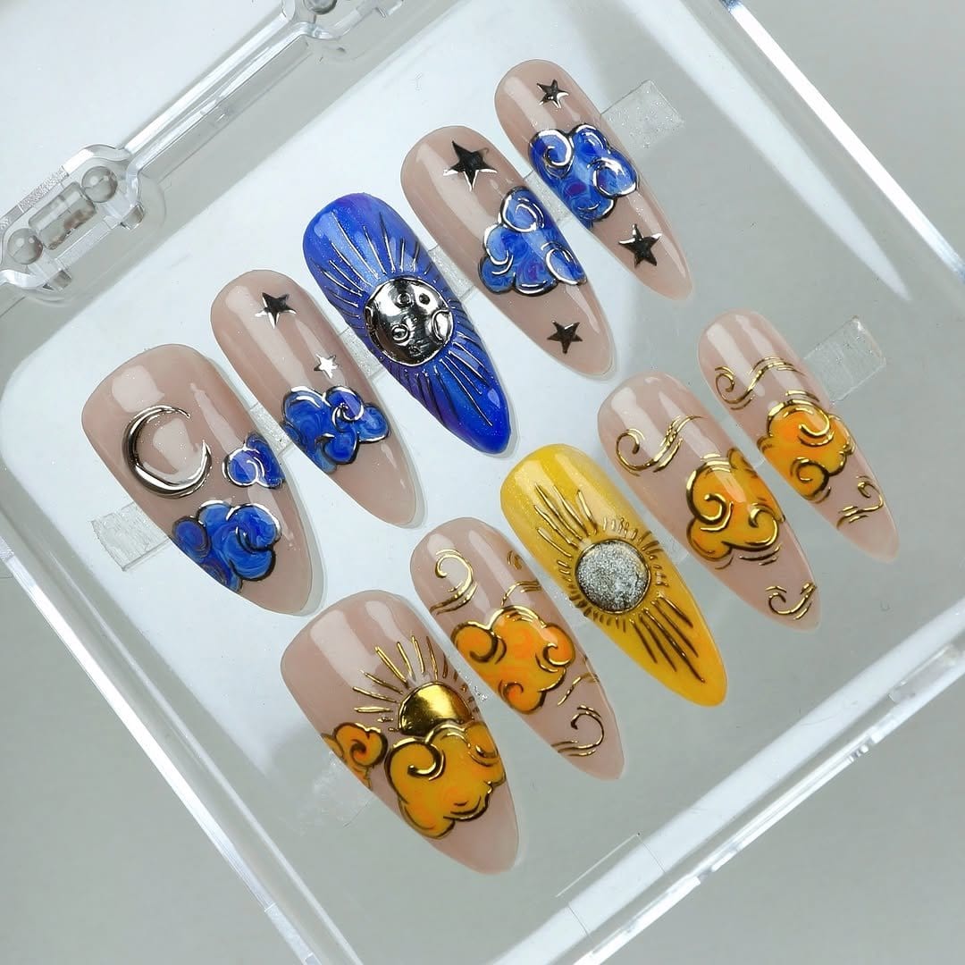Custom bold typography nails