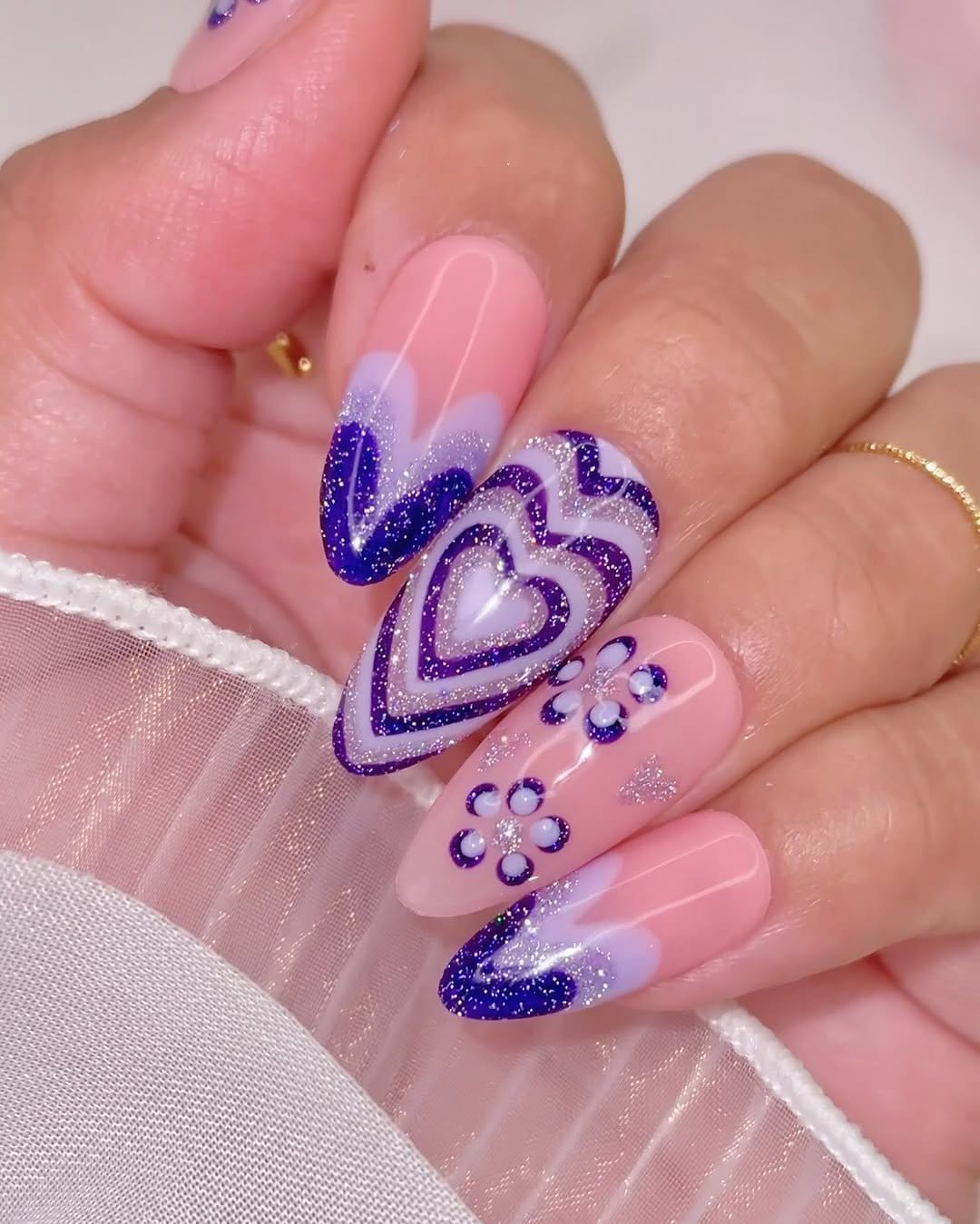 Sparkling rainbow glitter tip nails