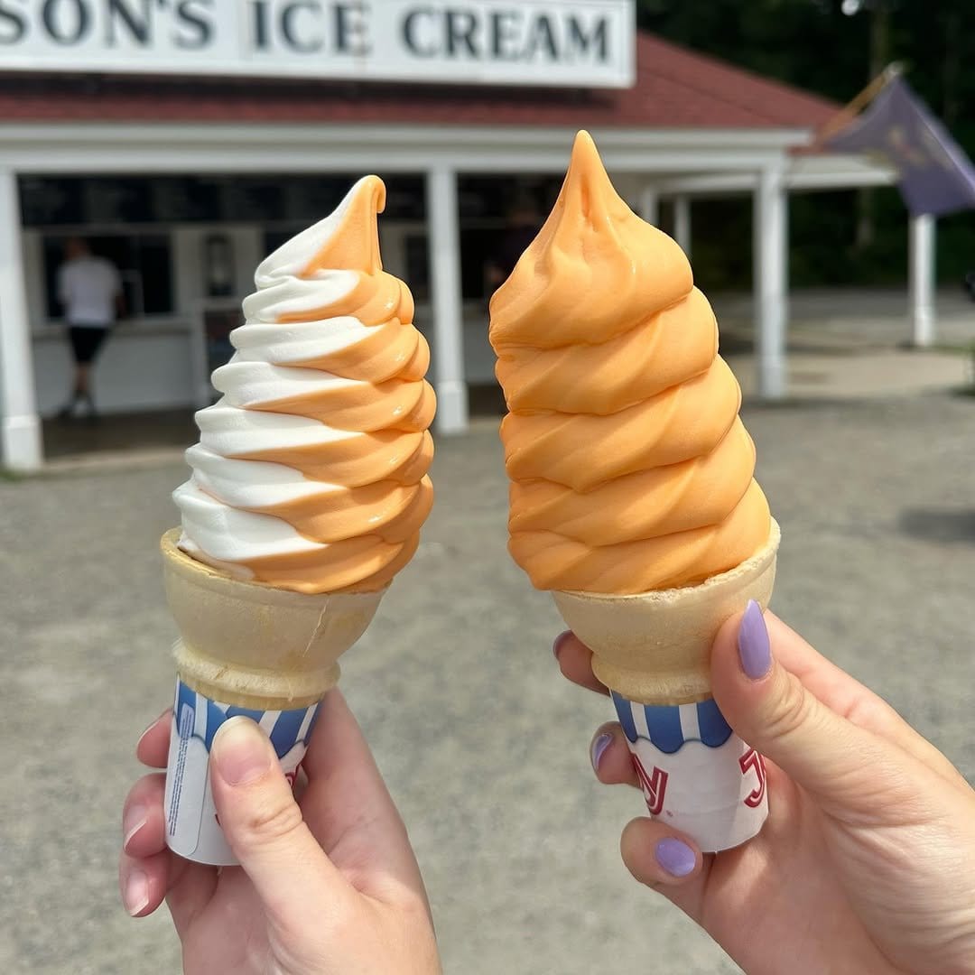Creamsicle pastel nails with swirl patterns