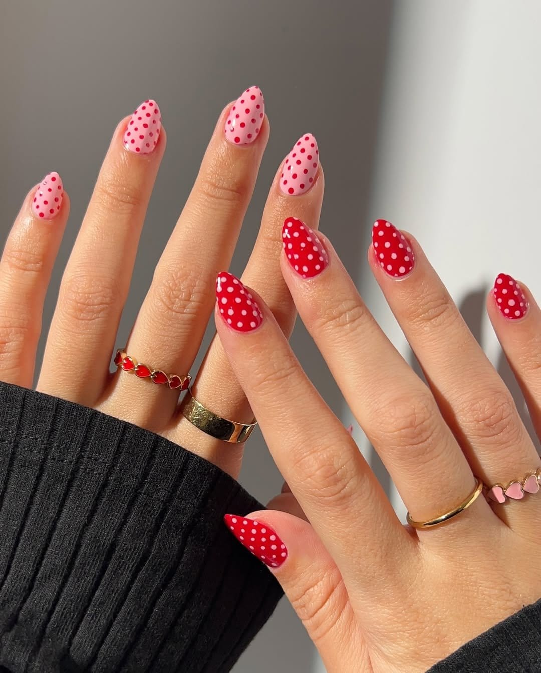 Colorful polka dot nail design