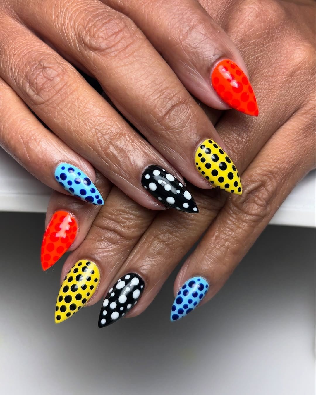 Playful dotted nail art