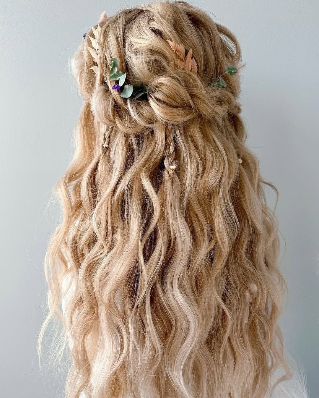 Intricate bohemian braided crown hairstyle