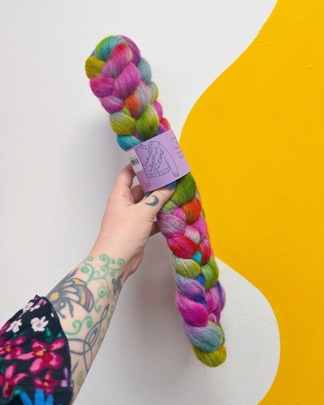Vibrant colorful DIY yarn braids