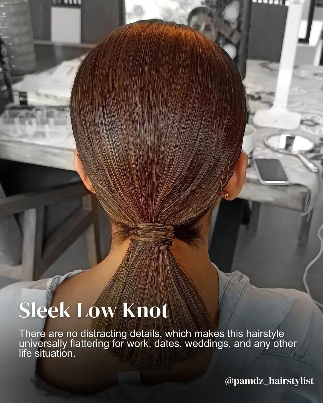 Ponytail with voluminous puff at crown