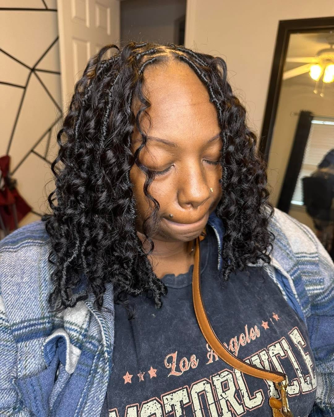 Faux bob with curled ends