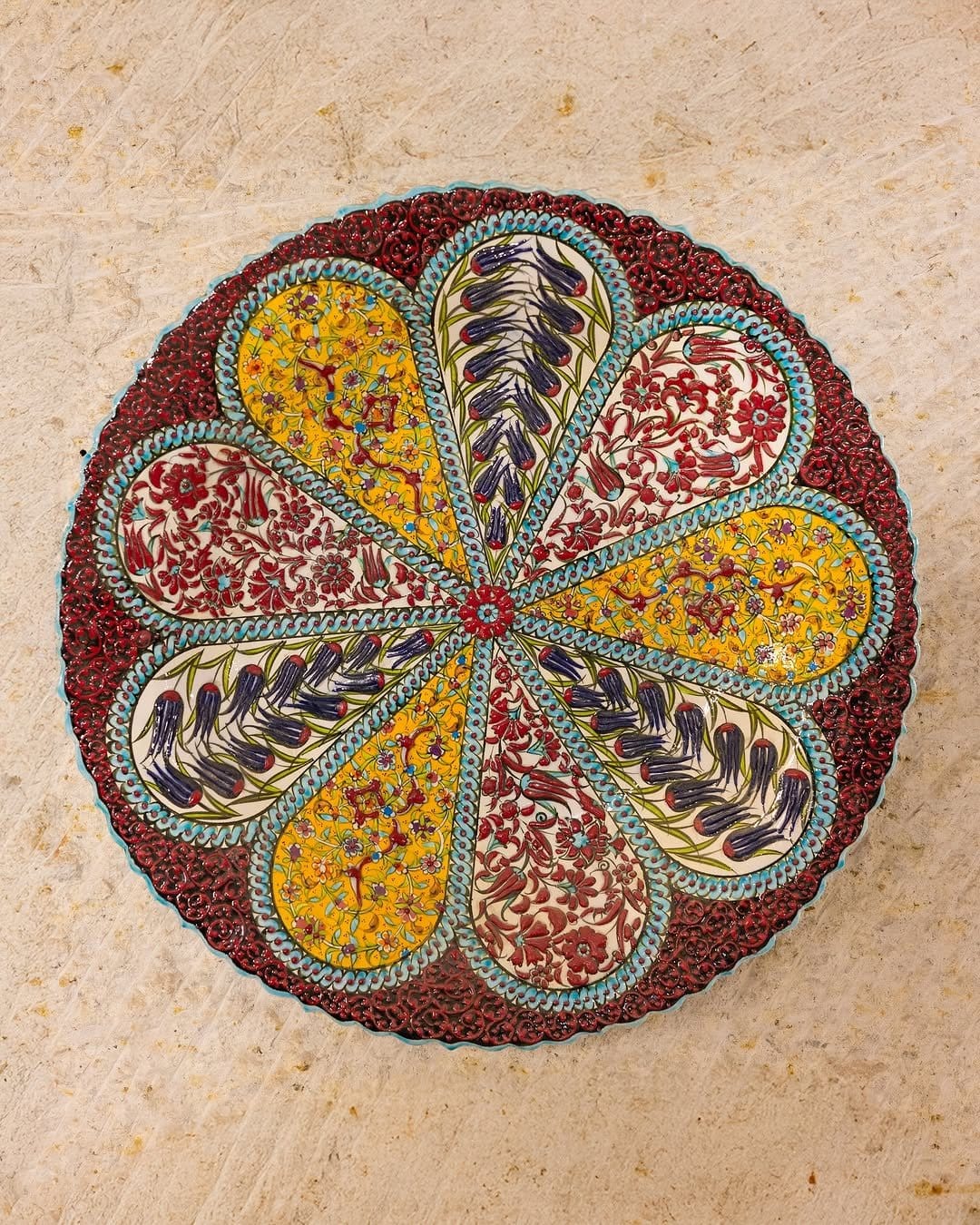 Vibrant handmade fabric wall art