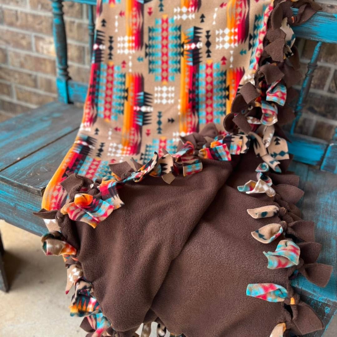 Cozy handmade no-sew fleece blanket