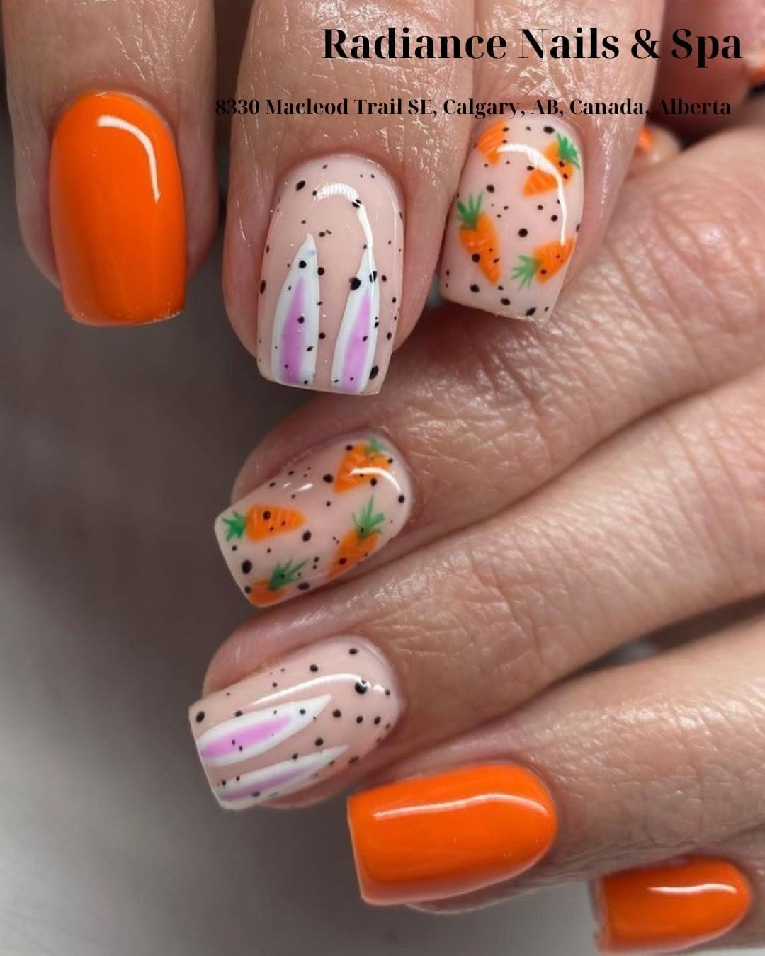 Cute bunny tails and ears nail design