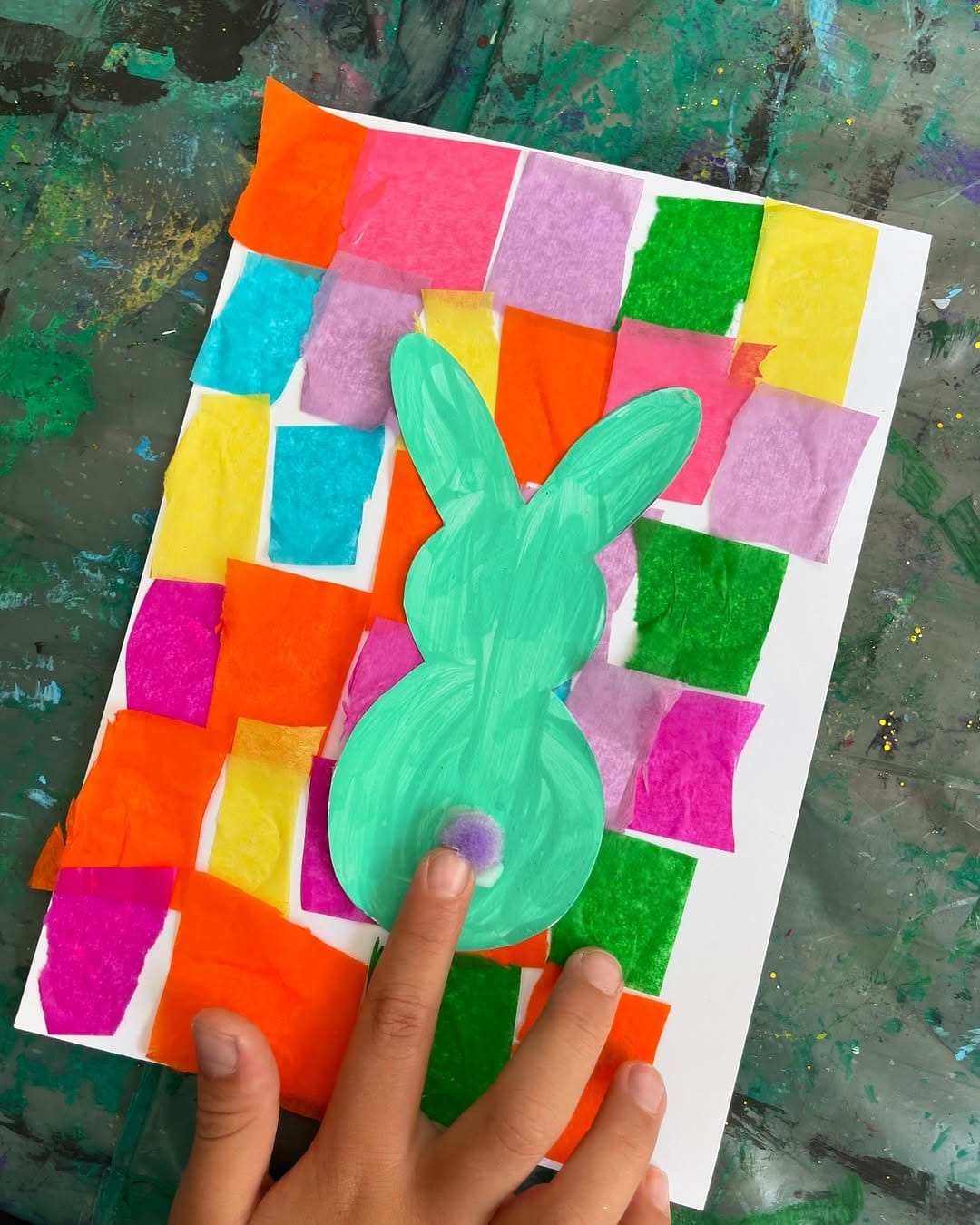 Cute pastel bunny silhouette nails