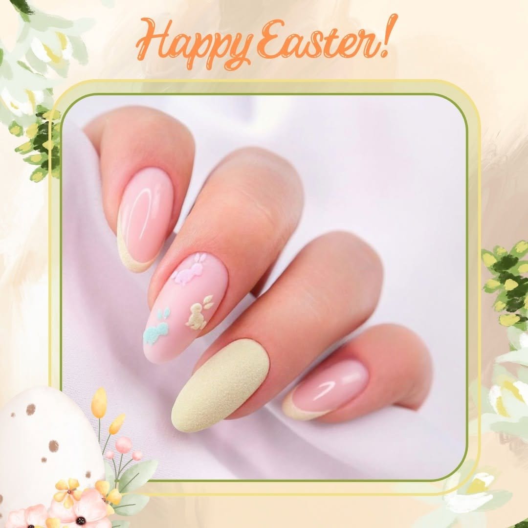Speckled Easter egg nail design