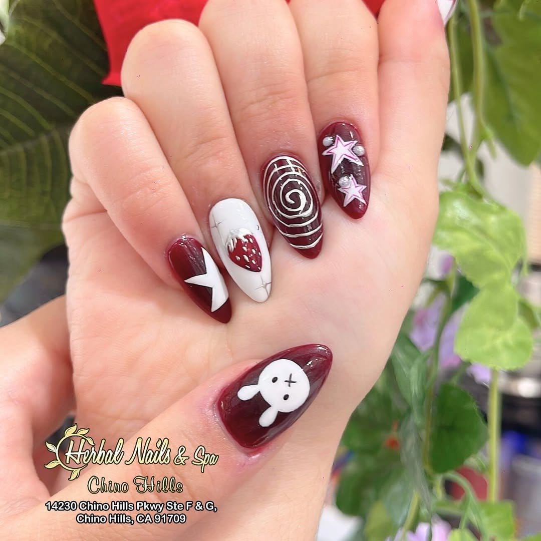 Sweet Easter candy stripe nails