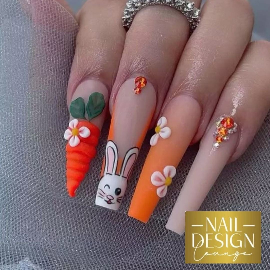 Easter floral fantasy nail art