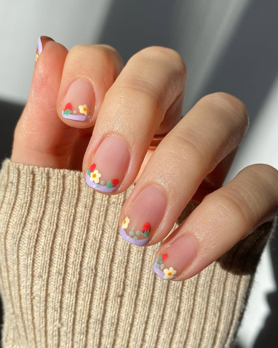 Bright fruit-inspired nail art