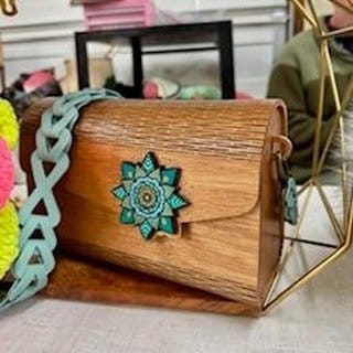 Rustic DIY leather hair cuff display