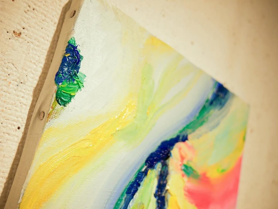 Artistic brush stroke lemon yellow nails
