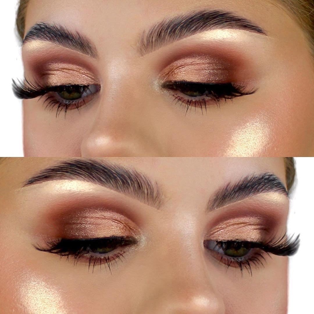 Rose gold eyeshadow and highlight