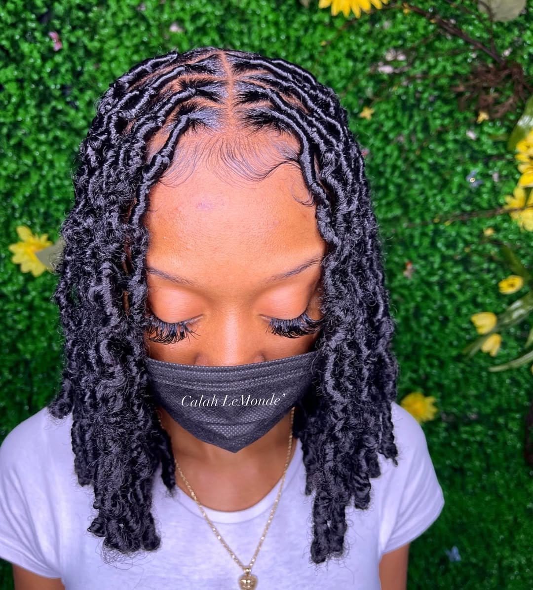 Natural faux locs bob hairstyle
