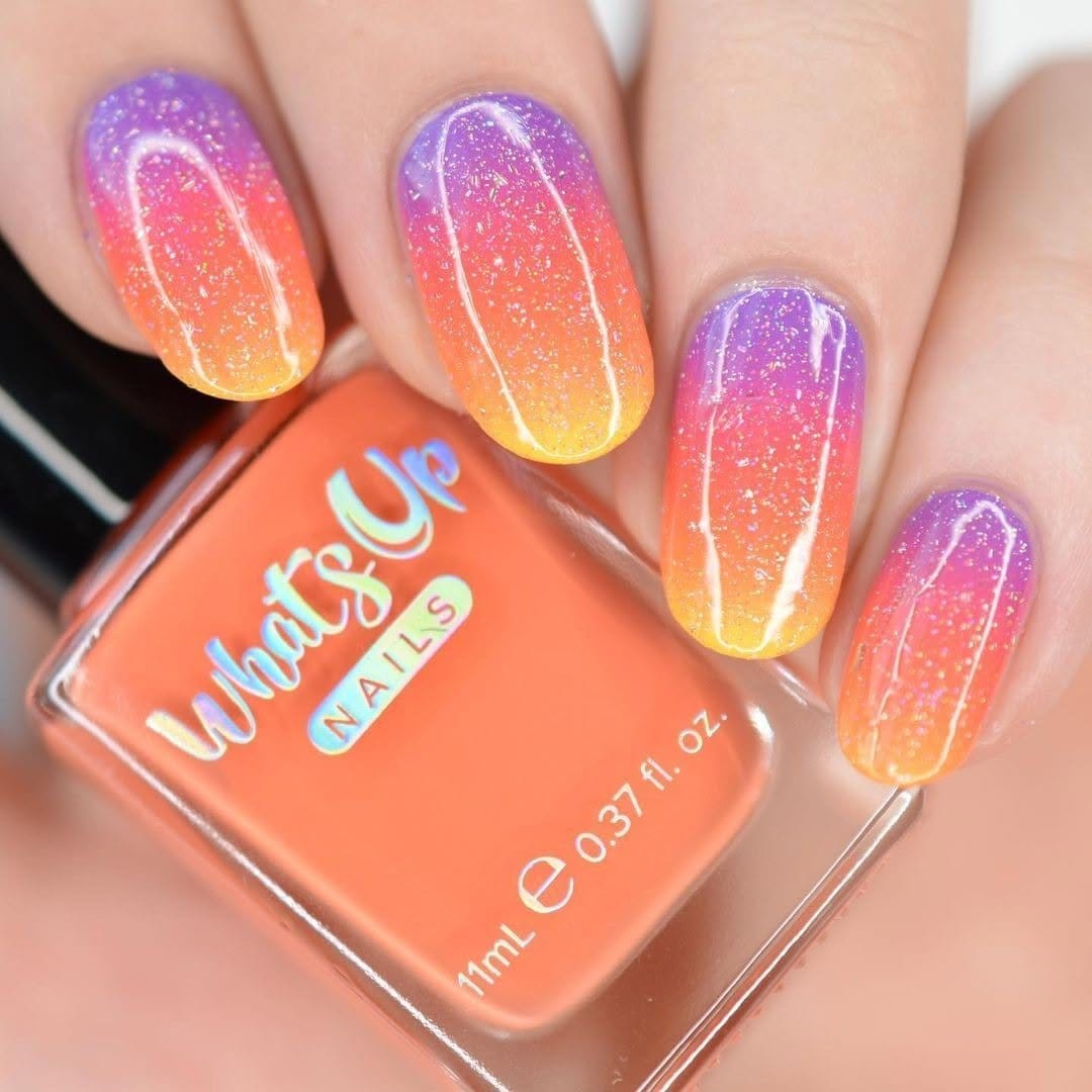 Sunset gradient nail art