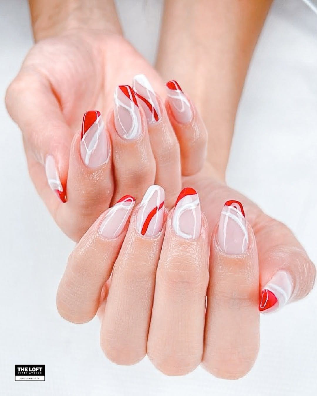 White negative space nail design