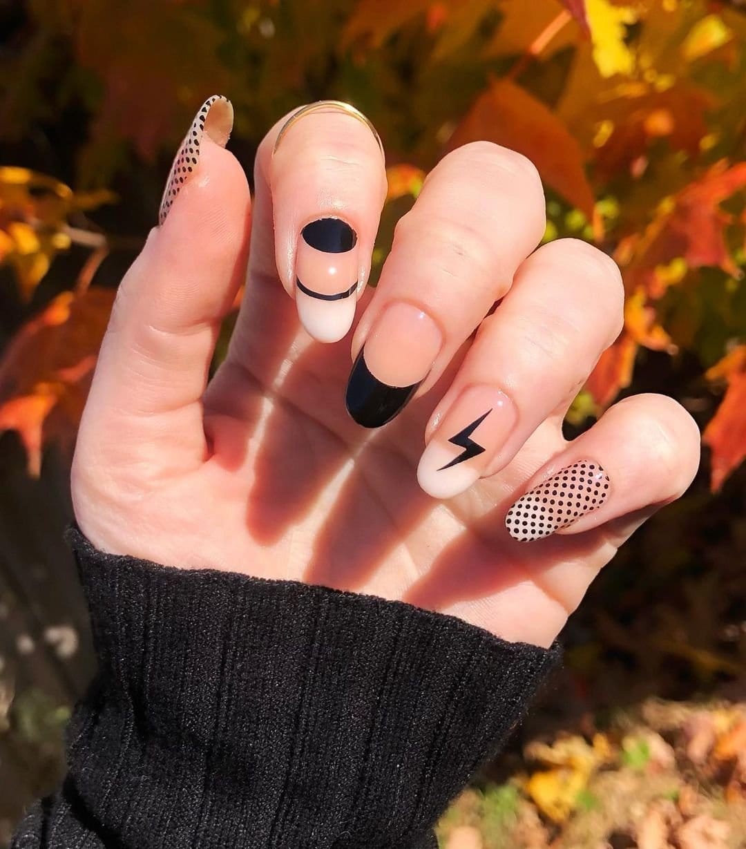 Negative space nail art examples