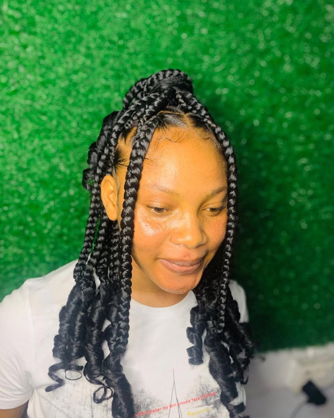 Short dreadlocks mixed with cornrows