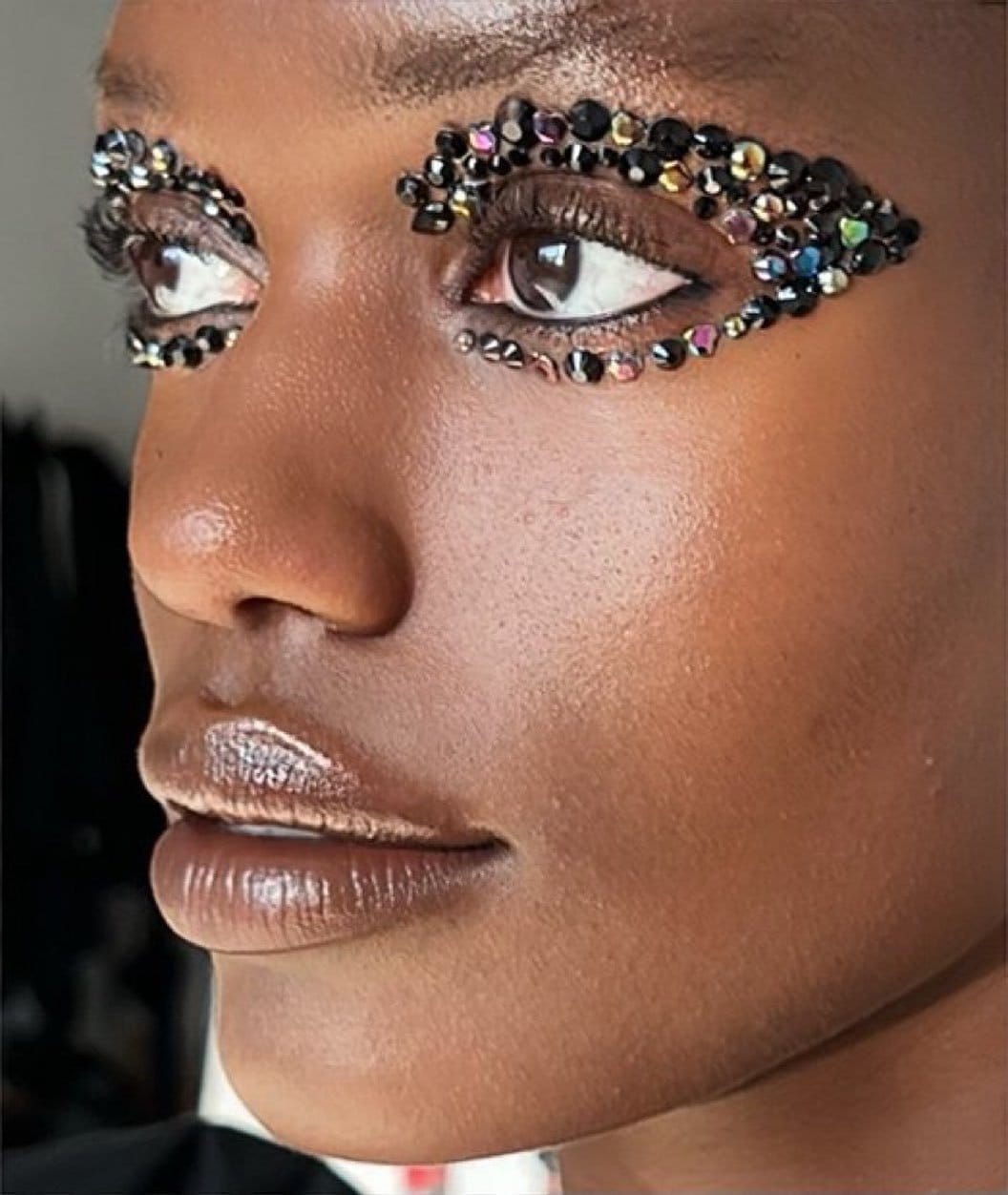Stylish smokey eye with exaggerated cat eye