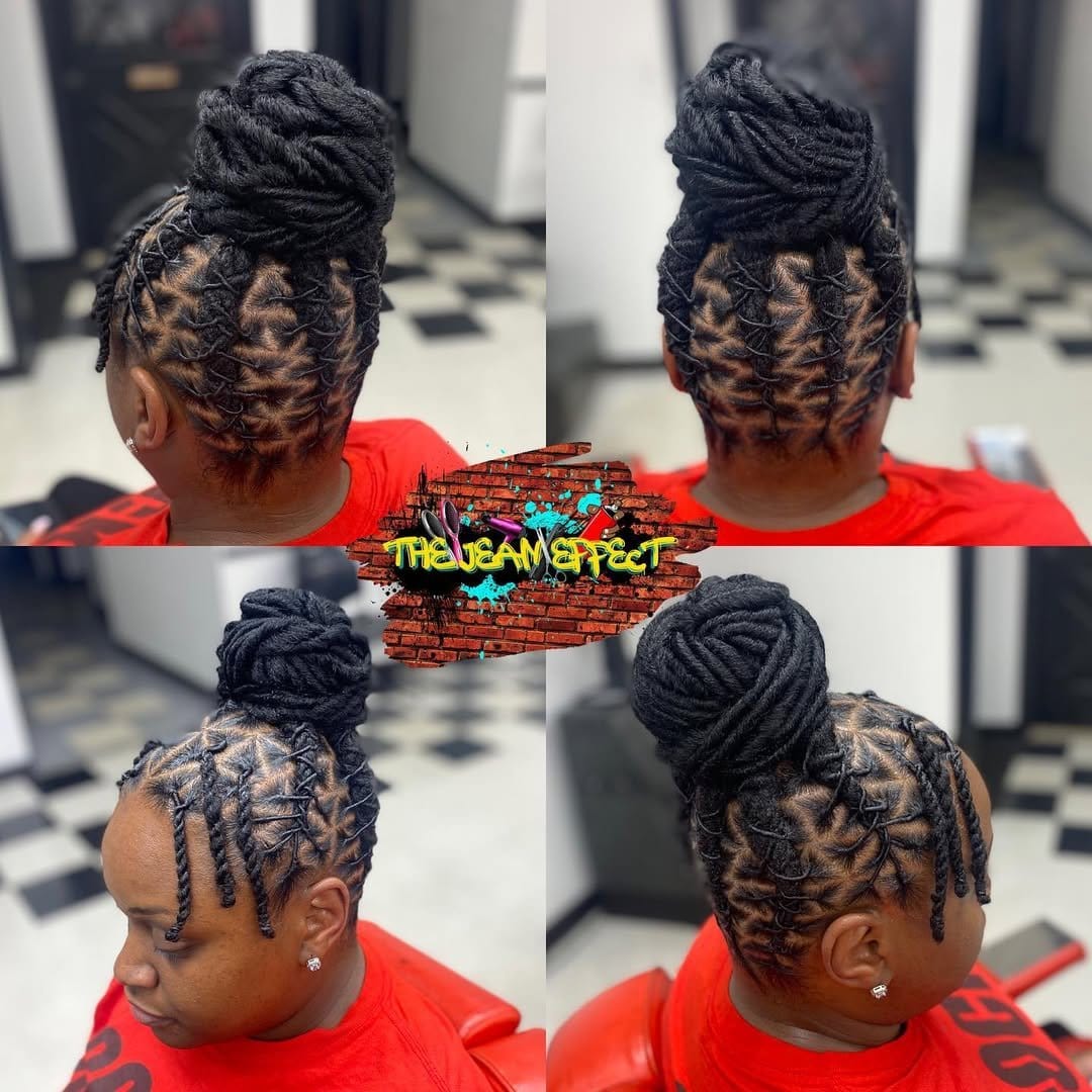 Neat and chic dreadlock bun