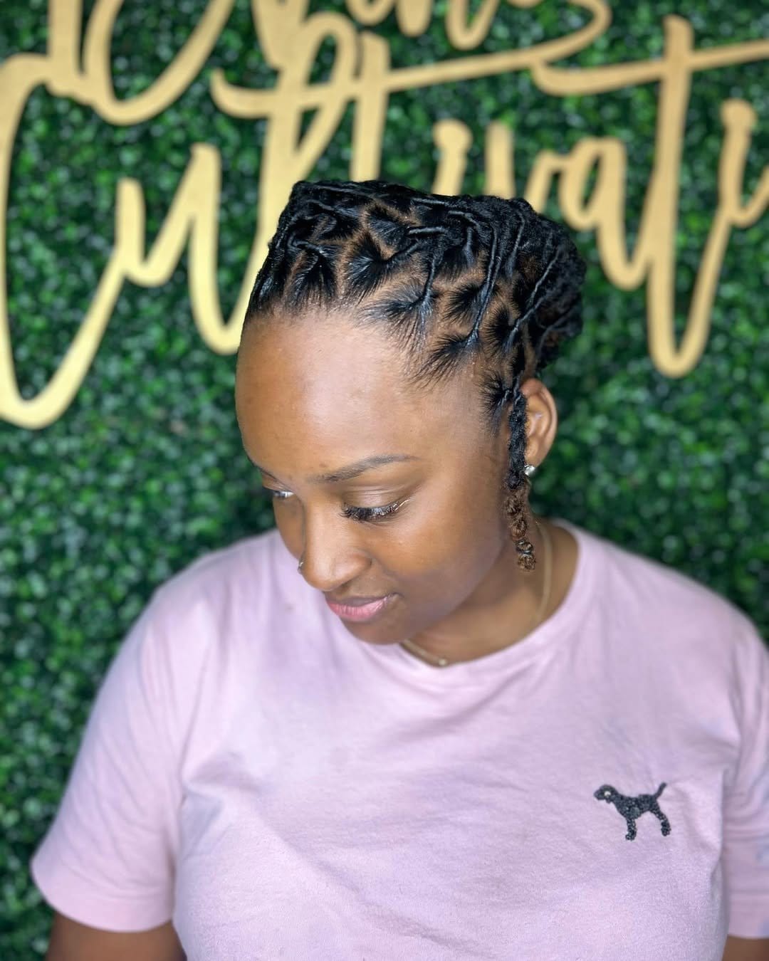 Short locs with a stylish headband