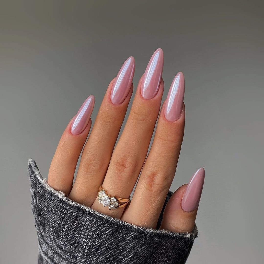 Soft pastel pink nail polish