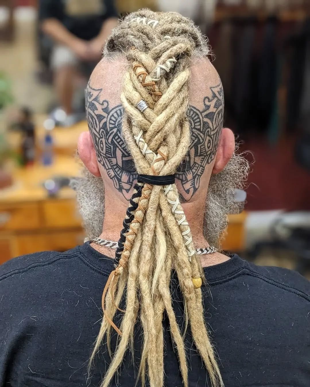 Elegant side-swept dreads