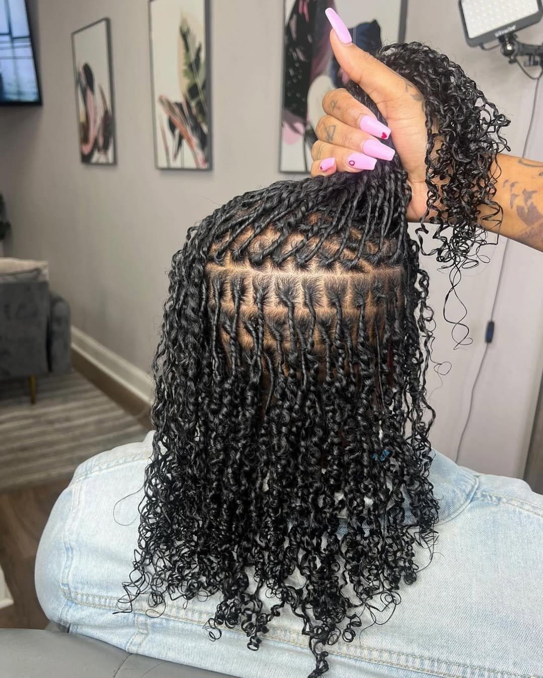 Short dreadlocks with curly ends