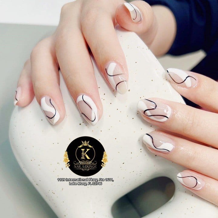 Pink ombre nails with negative space design